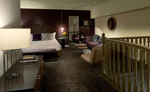 Imperial Suite bedroom at Kimpton Hotel Vintage Portland