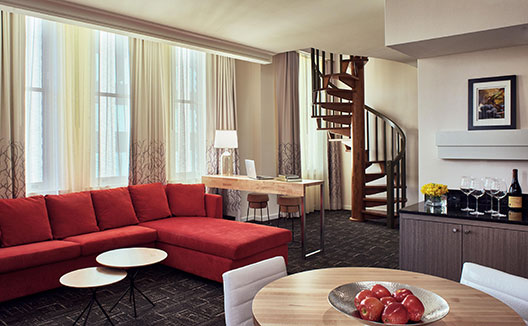 Luxury Suite sitting area at Kimpton Hotel Vintage Portland